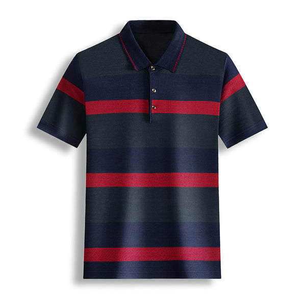 Playera Hombre Rayas Bloques de Color Manga Corta