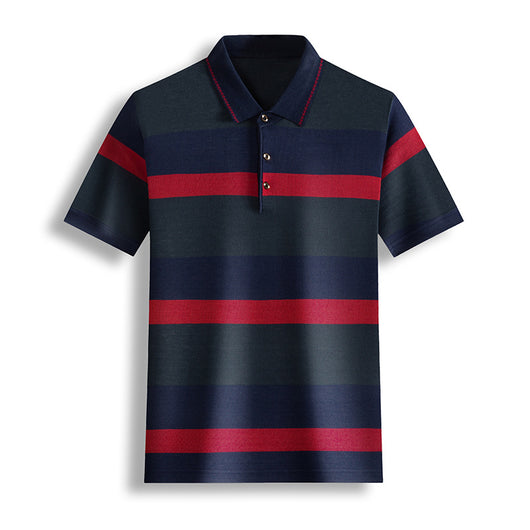 Playera Hombre Rayas Bloques de Color Manga Corta