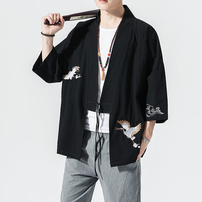 Cardigan Kimono Hombre Estilo Japonés Ligero para Playa y Vacaciones - Image 10