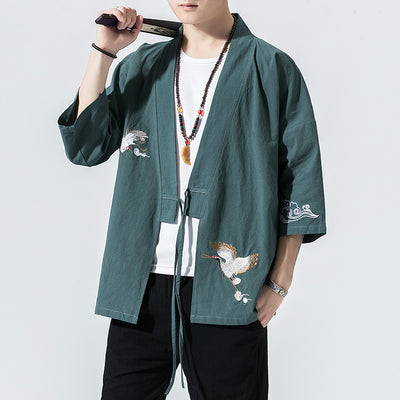 Cardigan Kimono Hombre Estilo Japonés Ligero para Playa y Vacaciones - Image 5