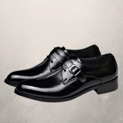 Zapatos de Cuero Casual con Punta Afilada y Cordones - Image 5