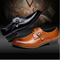 Zapatos de Cuero Casual con Punta Afilada y Cordones