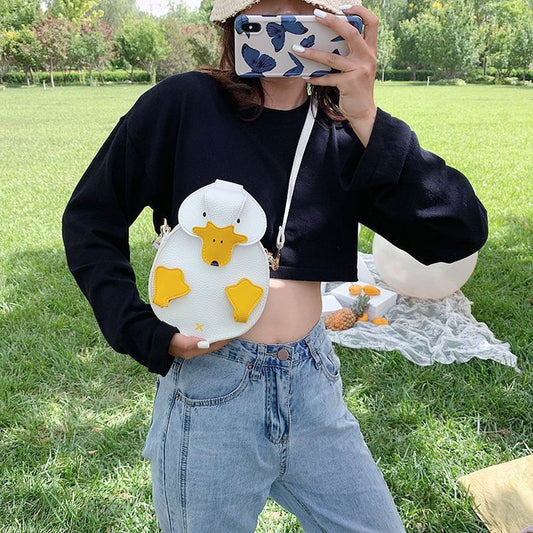 Bolsa Mensajera Duck Adorable en PU - Diseño Único y Funcional