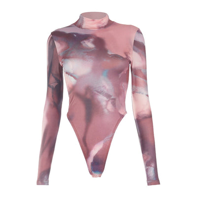 Bodysuit Ajustado de Cuello Redondo con Estampado y Mangas Largas para Mujer - Image 7