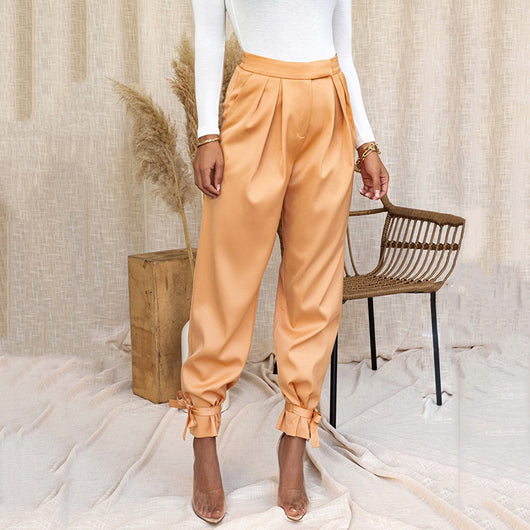 Pantalones Talle Alto con Cordones de Encaje para Mujer - Image 2