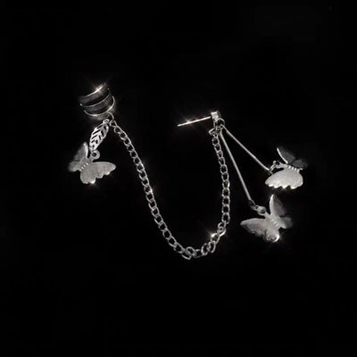Aretes de Acero Inoxidable Clip Doble Perforación para Mujeres - Image 6