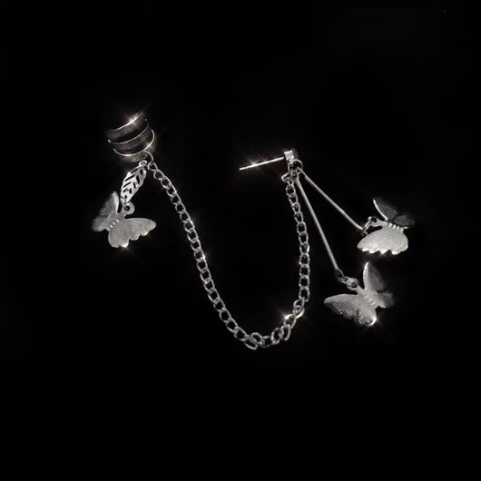 Aretes de Acero Inoxidable Clip Doble Perforación para Mujeres - Image 6