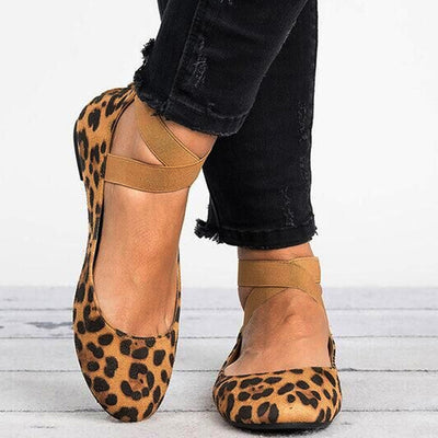 Zapatos Planos Casuales con Estampado de Leopardo y Correa Elástica para Mujer - Image 15