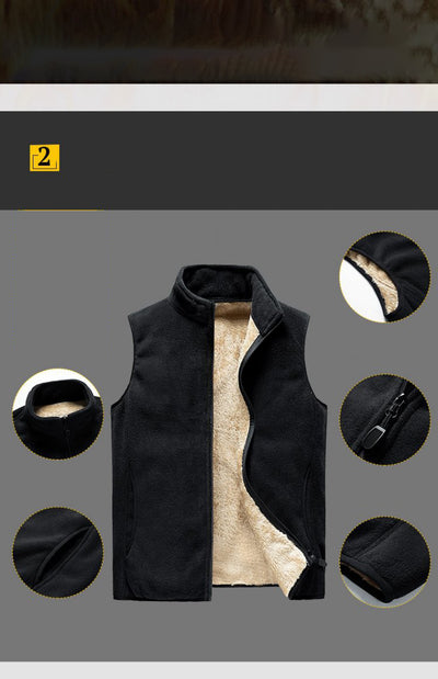 Chaleco Térmico Grueso para Hombre - Abrigo sin Mangas de Lana Polar - Image 10
