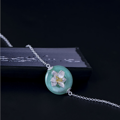 Pulsera de Jade Dongling Estilo Antiguo con Flor de Loto Plata - Diseño Retro Artístico para Mujer - Image 8