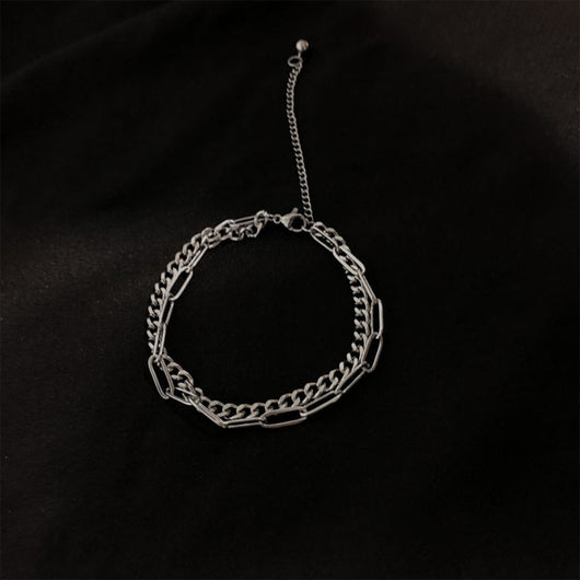 Pulsera de Cadena Doble Acero Inoxidable Hip-Hop Unisex Resistente al Decoloramiento - Image 6