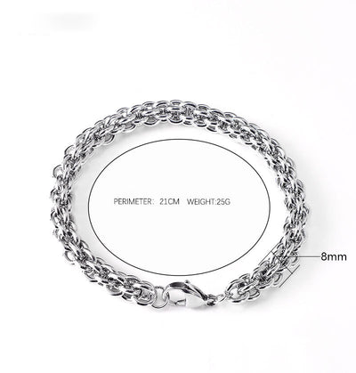 Pulsera de Acero Titanio para Hombre - Cadena Trenzada Estilo Hip-Hop Punk - Image 6