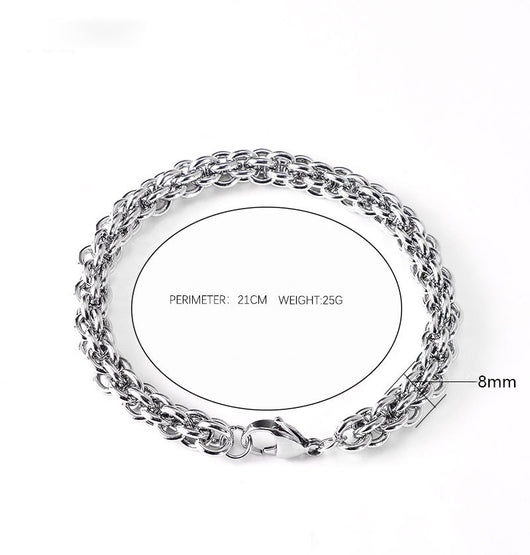 Pulsera de Acero Titanio para Hombre - Cadena Trenzada Estilo Hip-Hop Punk - Image 6
