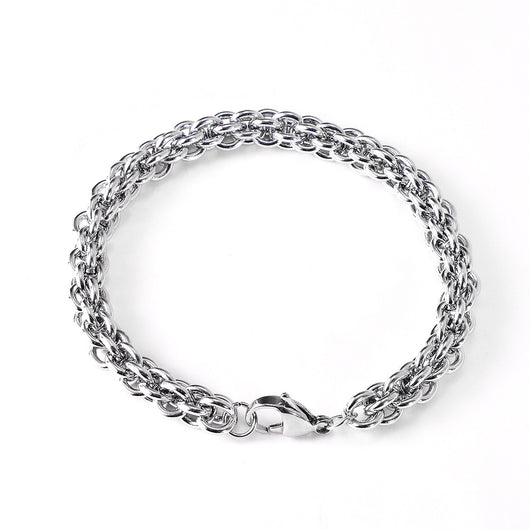 Pulsera de Acero Titanio para Hombre - Cadena Trenzada Estilo Hip-Hop Punk - Image 5