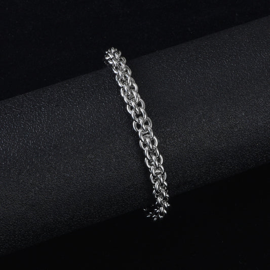 Pulsera de Acero Titanio para Hombre - Cadena Trenzada Estilo Hip-Hop Punk - Image 2