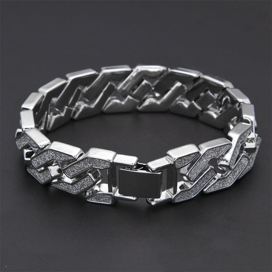 Pulsera Cubana de Diamantes para Hombre - Estilo Hip Hop Geométrico Brillante - Image 12