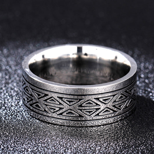 Anillo Triangular de Titanio 8mm para Hombre y Mujer - Acero Inoxidable - Image 2