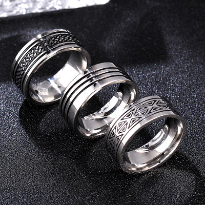 Anillo Triangular de Titanio 8mm para Hombre y Mujer - Acero Inoxidable