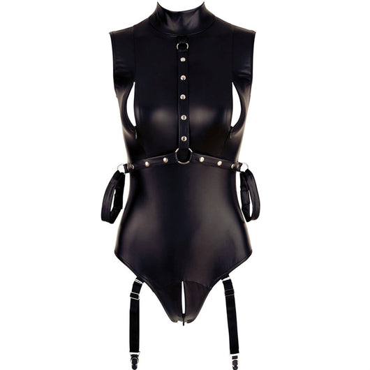 Conjunto Sensual de Cuero Charol Negro Talla Única - Image 4