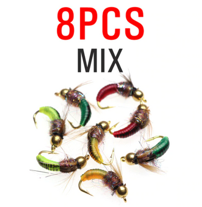 Anzuelo Mosca Ninfa Cabeza de Cobre Ice Silk para Pesca con Mosca - Image 6