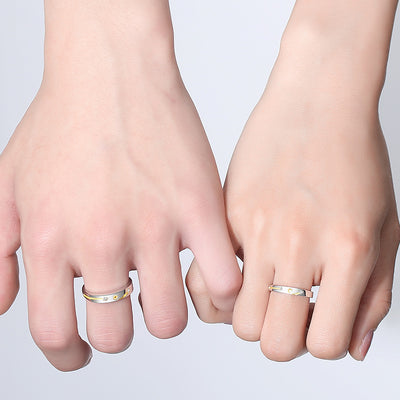 Anillo de Plata 925 Sol Luna Estrella para Parejas - Diseño Literario Minimalista - Image 10