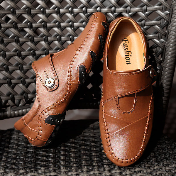 Zapatos Casuales de Cuero Estilo Coreano para Hombre