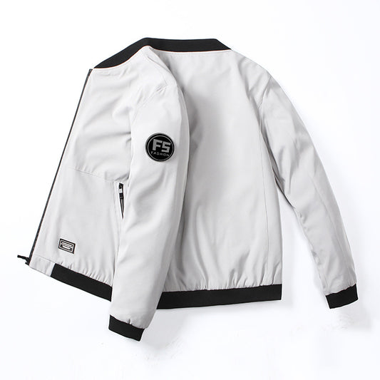 Chaqueta de Trabajo con Cuello de Pie Estilo Béisbol para Hombre