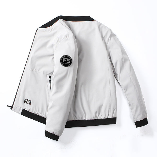 Chaqueta de Trabajo con Cuello de Pie Estilo Béisbol para Hombre