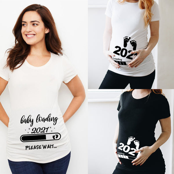 Playera de Maternidad con Estampado Infantil de Manga Corta