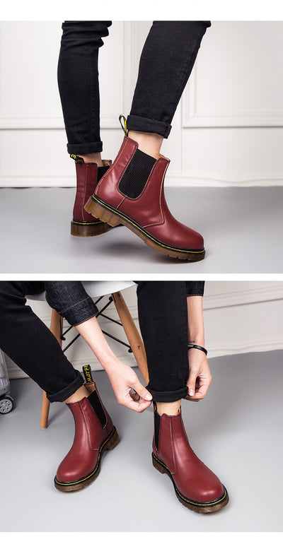 Botas Martin de Cuero Grueso con Tacón Grueso Estilo Británico para Mujer - Image 12