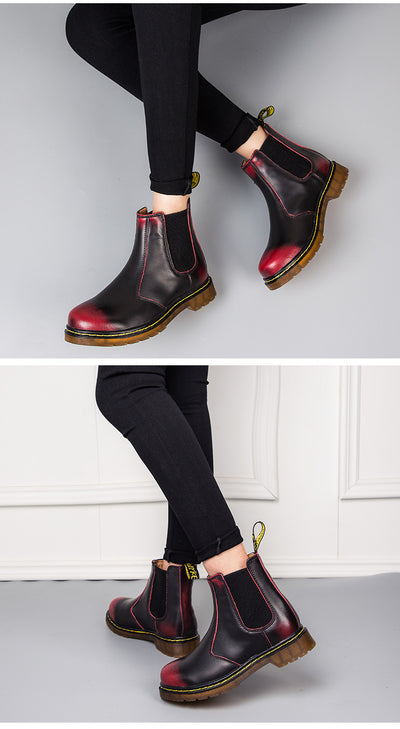 Botas Martin de Cuero Grueso con Tacón Grueso Estilo Británico para Mujer - Image 15