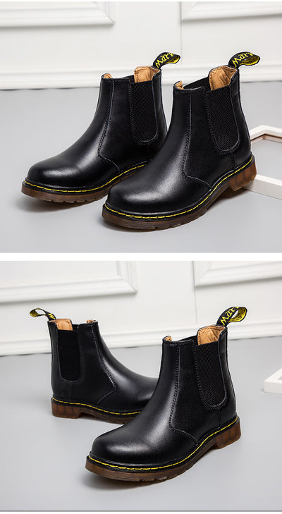 Botas Martin de Cuero Grueso con Tacón Grueso Estilo Británico para Mujer - Image 17