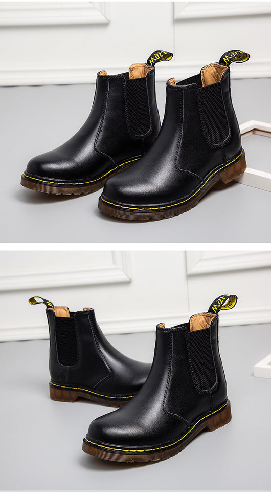 Botas Martin de Cuero Grueso con Tacón Grueso Estilo Británico para Mujer - Image 17