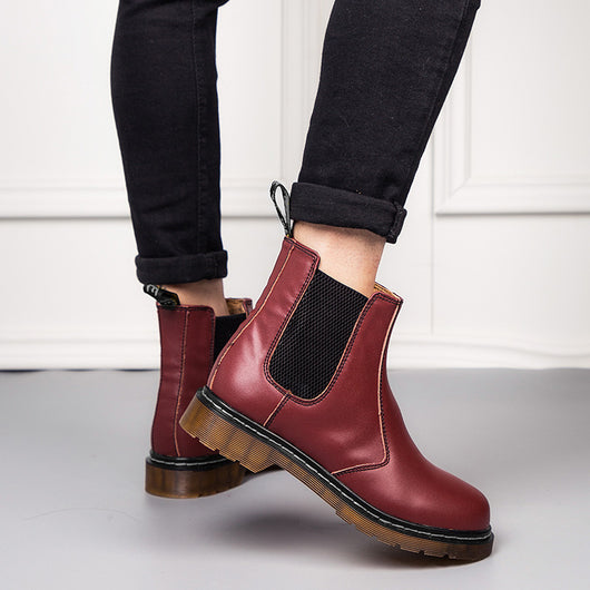 Botas Martin de Cuero Grueso con Tacón Grueso Estilo Británico para Mujer - Image 4