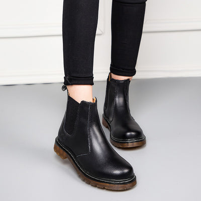 Botas Martin de Cuero Grueso con Tacón Grueso Estilo Británico para Mujer - Image 5