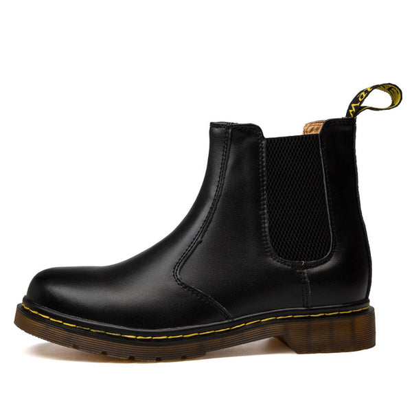 Botas Martin de Cuero Grueso con Tacón Grueso Estilo Británico para Mujer