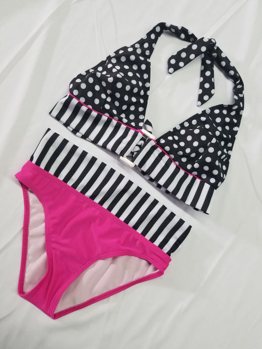 Bikini Halter Lunares Sexy con Corte Moderno - Traje de Baño Europeo - Image 11
