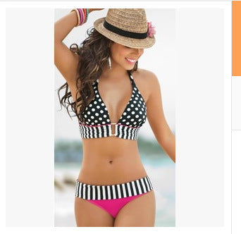 Bikini Halter Lunares Sexy con Corte Moderno - Traje de Baño Europeo - Image 2