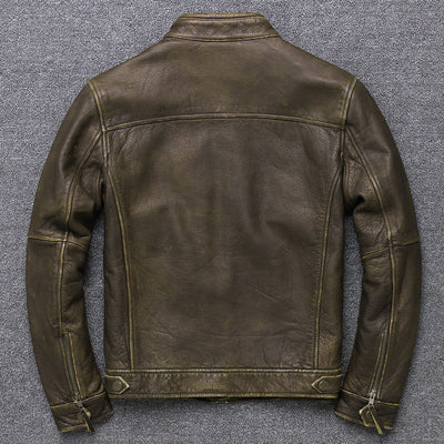 Chaqueta de Cuero Premium para Hombre con Cuello Tipo Mao - Image 6