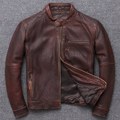 Chaqueta de Cuero Premium para Hombre con Cuello Tipo Mao - Image 10