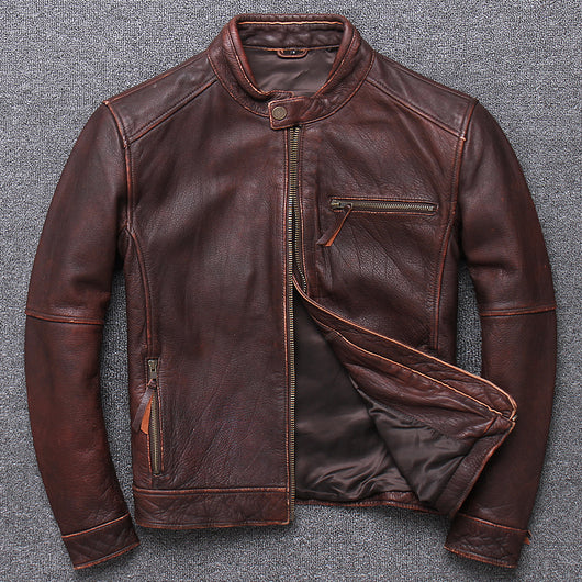 Chaqueta de Cuero Premium para Hombre con Cuello Tipo Mao - Image 10