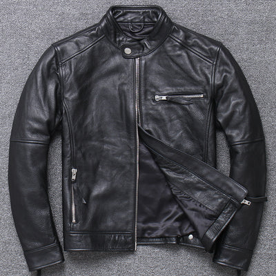 Chaqueta de Cuero Premium para Hombre con Cuello Tipo Mao - Image 8