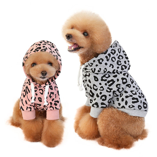 Suéter para Perro con Capucha Estampado Leopardo - Diseño Moderno y Cómodo