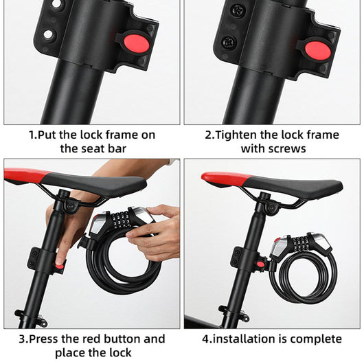 Candado de Bicicleta con Código 4 Dígitos, Núcleo de Aleación Ligera y Luz LED - Image 10