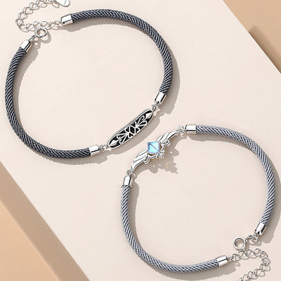 Pulsera de Plata S925 Pareja Caballero Princesa con Correa de Mano - Image 9