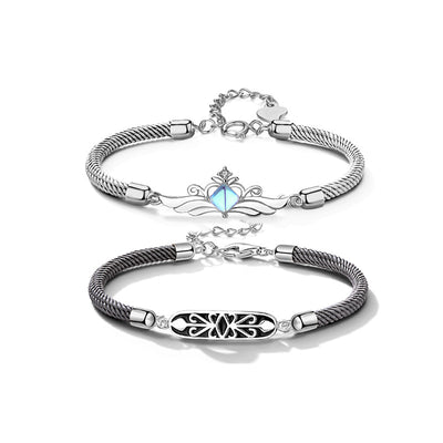 Pulsera de Plata S925 Pareja Caballero Princesa con Correa de Mano - Image 10