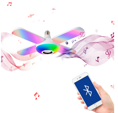 Lámpara LED Inteligente Bluetooth con Forma de Trébol - Luz Colorida con Control Remoto y Sonido - Image 5