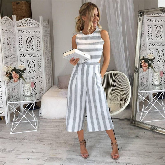 Jumpsuit de Algodón y Lino a Rayas con Tirantes - Image 4