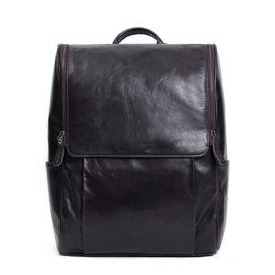 Mochila Ejecutiva de Cuero para Laptop 15.6" - Diseño Retro de Alta Capacidad - Image 7