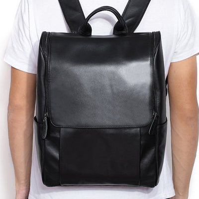 Mochila Ejecutiva de Cuero para Laptop 15.6" - Diseño Retro de Alta Capacidad - Image 12